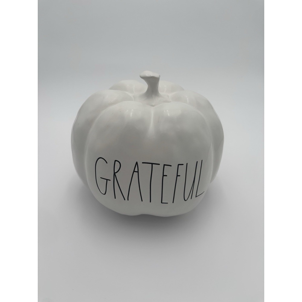 Rae Dunn White Large Pumpkin Ceramic Halloween Holiday Thanksgiving Fall